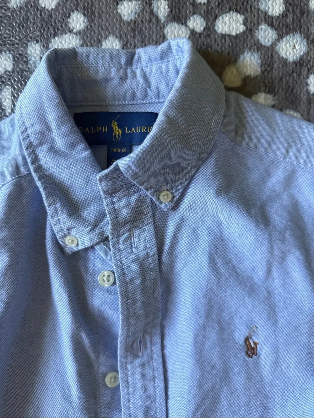 Ralph Lauren Light Blue Oxford Button-Down Shirt - Size Medium (10-12)